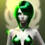 Placeholder: fantasy setting, green and black hair, more black hair