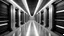 Placeholder: futuristic corridor, white and black colors