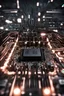 Placeholder: Create me picture of motherboard with blurred lights behind it
