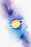 Placeholder: saturn and the space watercolor with white