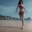 Placeholder: Woman beach running