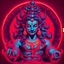 Placeholder: God shiva Demonic image in neon red color pallet in phonk style