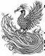 Placeholder: realistic Phoenix tattoo idea, line art, background, vector, svg, black outline on white background, leave plenty of white space beetween lines for coloring, tattoo style, tattoo idea,full body, minimalist