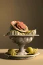 Placeholder: renaissance style still life composite, dish of Raviolis with meat, vine cup, olive oil. moisture, art, natural, ornaments, ceramic, marble, high kitchen, smooth, god rays, unreal engine 5, ray tracing, RTX, lumen lighting, ultra detail, volumetric lighting, 3d.