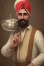 Placeholder: Turkish milk seller with a big mustache and soft beard wearing a turban in 1900 Ultra-wide angle Highly realistic precise details Detailed panoramic view Detailed distance Professional Quality 4K