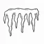 Placeholder: A black and white cute drawing of icicles, only outline, white background