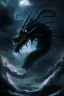 Placeholder: leviathan demon huge long abyssal dark seprent monster beast sky snake