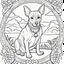 Placeholder: coloring book page of a dog