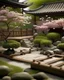 Placeholder: A serene Japanese Zen garden, meticulously raked gravel, a single cherry blossom tree in bloom, the garden surrounded by wooden structures, creating a tranquil and contemplative environment, Sculpture, intricate miniature diorama, --ar 1:1 --v 5