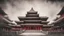 Placeholder: correct buddha tooth relic temple in singapore, in an atmospheric charcoal pastel realistic texture style, bauhaus colors,