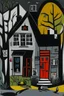 Placeholder: A gray tricky witch's cottage painted by Stuart Davis