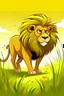 Placeholder: Cartoon pictures of a lion stalking its prey
