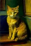 Placeholder: Portrait of a cat by Van Gogh