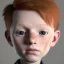 Placeholder: short redheaded boy/kid with a long face and freckles, realistic, 8k,