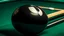 Placeholder: 8 ball and cue ball on a pool table