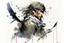 Placeholder: Sparrow watercolour Yoji Shinkawa in style high_quality_art. Ru dalle