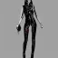 Placeholder: Full body portrait, painting, medium shot lady CyberFashion