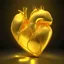 Placeholder: electric heart with translucent golden cloth