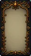 Placeholder: dark "Whimsical, fantasy-themed card border, intricate stone and gold filigree with tiny rat paw prints hidden in the design, playful medieval style, glowing runes, ornate yet readable, decorative corners, vibrant fantasy color palette."