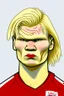 Placeholder: Erling Haaland Norwegian football player ,cartoon 2d