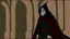 Placeholder: The hooded sorcerer in the castle tower