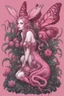 Placeholder: 8bits, pixel art, butterfly, highly detailed, pink, rabbit, blood, scythe, goth woman, leaning pose, full body, squid, intricate detail , plants, wildflower, nest, octopus, fly,Demon girl, creepy, horrifying, sinister, sparks out her mind, fullbody, rare pose, terrario with universe in, high lighting, intricate,sparks around,enchanted girl with cyberkatana,darkred slime Goth girl,