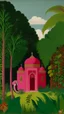 Placeholder: A magenta magical Arabian elephant palace painted by Henri Rousseau