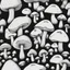 Placeholder: mushroom, black and white, cartoon, drawing, cute, creature, simple