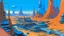 Placeholder: a futuristic city in the desert, art of Moebius