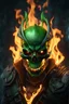 Placeholder: Flameskull. green fire. burning eyes. full body shot. fantasy and horror setting, Cinematic lighting, Volumetric lighting, Epic composition, Photorealism, Very high detail, Character design, Unreal Engine, Octane render, HDR, Subsurface scattering, fantasy art,