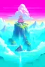 Placeholder: A serene mountaintop temple hidden amidst the clouds, overlooking a vast landscape with floating islands and waterfalls, evoking a sense of spiritual tranquility, Illustration, digital art with soft pastel colors