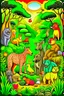 Placeholder: All animals in jungle