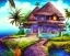 Placeholder: mystical house on a hot tropical island, fantasy art,