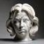 Placeholder: simple front view of a marble sculpted hair