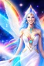 Placeholder: cosmic woman angels smile,admiral ufo high commander from the future, one fine whole face, crystalline skin, expressive blue eyes,rainbow, smiling lips, very nice smile, costume rainbow pleiadian, Beautiful tall woman pleiadian Galactic commander, ship, perfect datailed golden galactic suit, high rank, long blond hair, hand whit five perfect detailed finger, amazing big blue eyes, smilling mouth, high drfinition lips, cosmic happiness, bright colors rainbow, blue, pink, gold, jewels, realist,8k