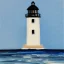 Placeholder: tiny oil painting of tiny lighthouse, plain white background, solid white background, tiny white canvas, tiny white frame, plain white wall, melancholy, tender, moody, vintage, delicate arrangement, beautiful composition, etsy, aesthetic layout, plain solid white background