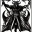 Placeholder: Devil demon satan king knights war code prophecy black and white