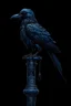 Placeholder: on an old black lamppost, a blue crow is sitting,a golden greenish suspension,diamond dust, on a black background, macrodetalization, carved,filigree drawing of a drawing,fiction,surrealism, hyperdetalization, aesthetically pleasing, beautiful,ink and colored marker drawing, sharpness,1024 k, octane, depth of field