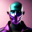 Placeholder: cyberpunk purple masked villain in galaxy, teal and purple smoke, detailed, realistic, 4k