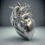 Placeholder: stainless steel human heart formed by human bodies