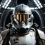 Placeholder: star wars bald male corellian pilot wearing gunmetal grey and black First Order special forces TIE pilot armored flightsuit and helmet with gold trim inside the jedi temple, centered head and shoulders portrait, hyperdetailed, dynamic lighting, hyperdetailed background, 8k resolution, volumetric lighting, light skin, fully symmetric details