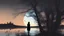 Placeholder: Double exposure | Silhouette full portrait lady under_a_tree near_a_lake by Andreas Lie, back lighting moonlight , by_night | background: silhouette of a castle_on_a_lake | shades under moon light by Sylvia_Pelissero + Ashley Wood | Splash art | intricate detailed | hyper-detailed | maximalist | photorealistic | 8k resolution | concept art | volumetric lighting | trending on Artstation