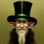 Placeholder: portrait of a old, elf man,, low beard,top hat,elegant gold and green suit,smiling,highly detailed, digital painting, artstation, concept art, cinematic lighting, illustration, 8k art by Jean Baptiste Monge