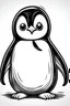 Placeholder: The illustration should be in [SUPER SIMPLE], black and white, bold line art with a clear, mostly empty background. [INCLUDES ONLY OUTLINES WITH NO FILLED IN BLACK AREAS], ensuring no shading, no complex images, and making it very easy to color in between the lines.Cute Animal: Penguin