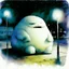 Placeholder: Dramatic watercolor and ink illustration, gigantic puffy fat marshmallow creature sitting in an empty school playground at night caught in the ambient streetlight, Lovecraftian creature made of marshmallows with frustrated confused look on face, sinister whimsey, oddball masterpiece, sfumato, Gallows humor, complex contrast, dynamic composition, by Stephen Gammell