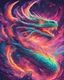 Placeholder: Close up shot, Dragon in a vibrant synthwave dreamscape, neon chaos swirling energetically around pixelated forms, a dynamic fusion of retro gaming nostalgia and futuristic abstraction