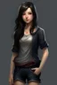 Placeholder: pretty girl, aged 15, dark hair, conventionally attractive, full body, sporty, lean, realistic