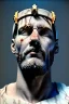 Placeholder: Ultra Realistic image, Roman sculpture, white marble material, Lionel Messi, gold crown of natural thorns, god crown, Renaissance style, sun rays background, waist up portrait, epic, celestial, cinematic lighting, God lights, 4k resolution, smooth details, soft lighting, unreal engine 5, art station, substance 3d.