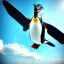 Placeholder: penguin flying in the sky