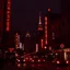 Placeholder: romantic city at night, red neon mood